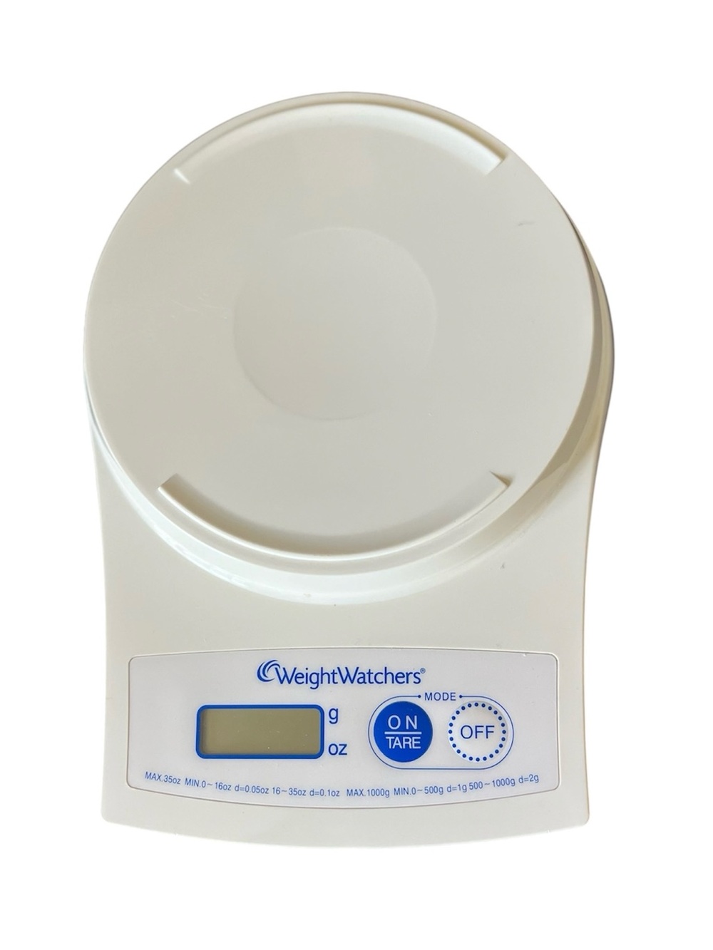 Weight Watchers Compact Digital Kitchen Scale White Blue LCD